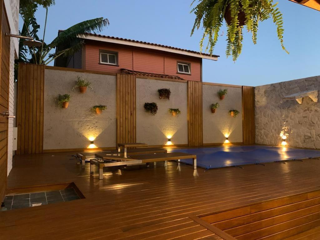 Casa Com Piscina Em Frente A Praia Do Santinho Флорианополис Экстерьер фото